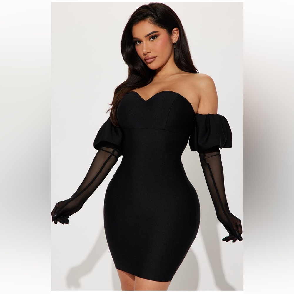 Fashion nova black mini dress